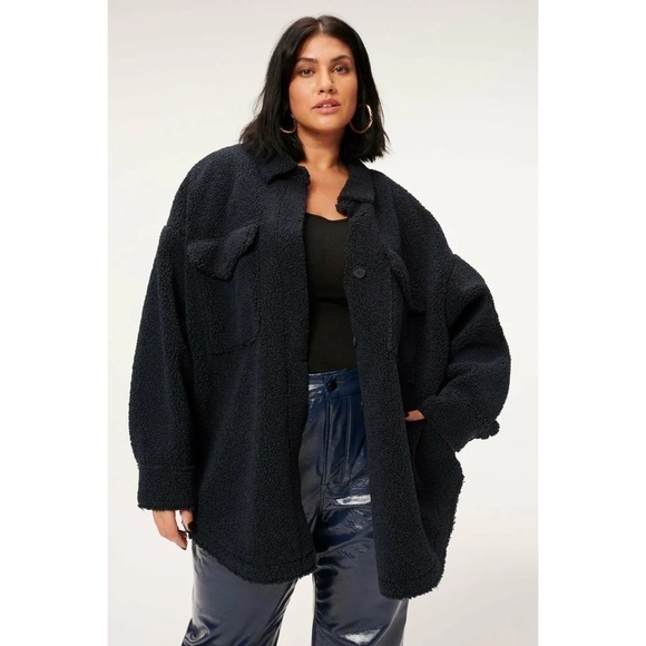 Good American Sherpa Shacket Jacket Coat - Picture 1 of 12